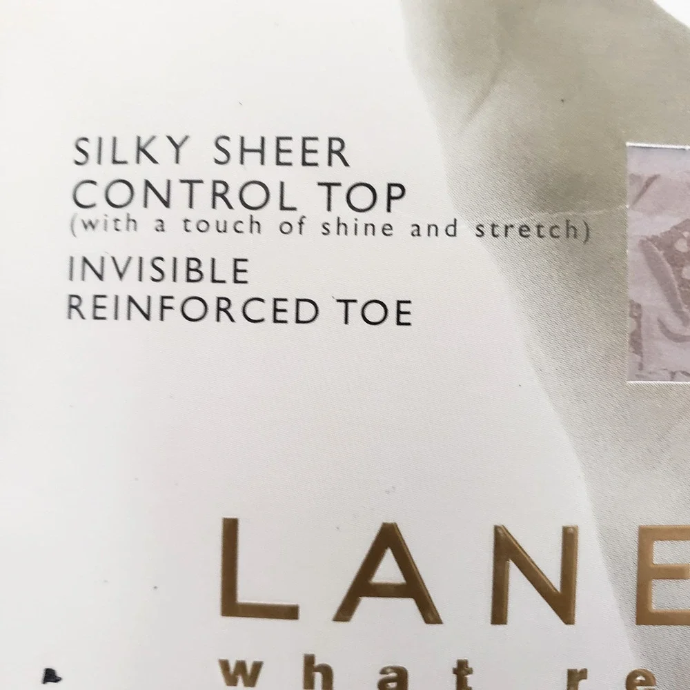 (2) Lane Bryant Pantyhose SIZE A/ B BEIGE & OFF WHITE Silky Sheer Reinforced